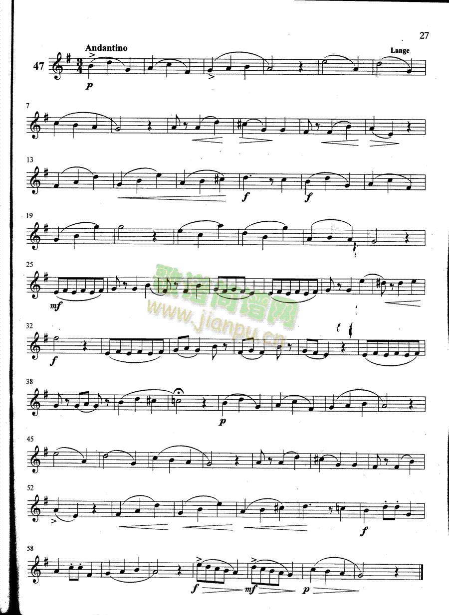 萨克斯管练习曲第100—027页(萨克斯谱)1