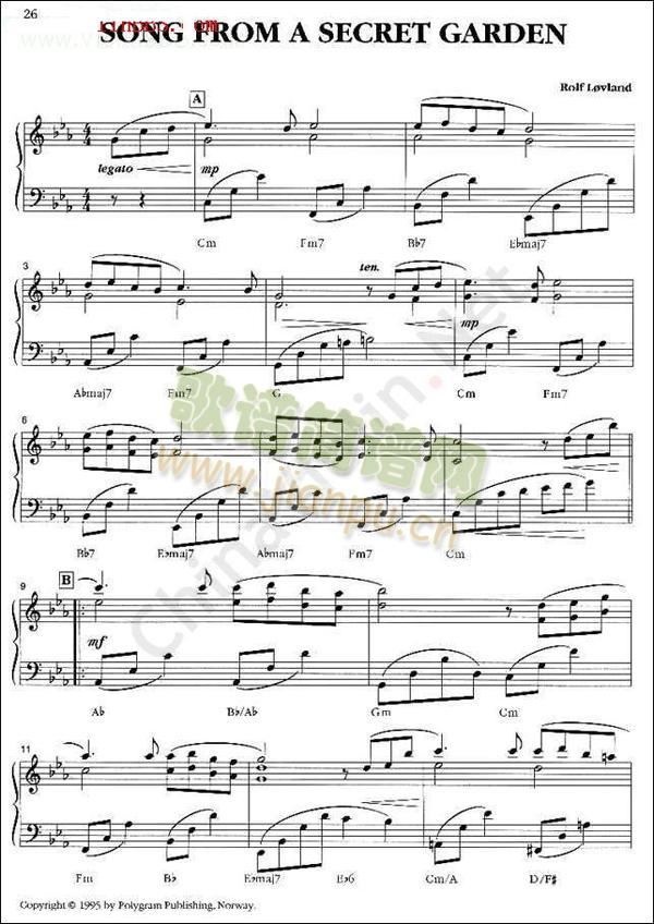 神秘园-带钢琴伴奏(小提琴谱)1