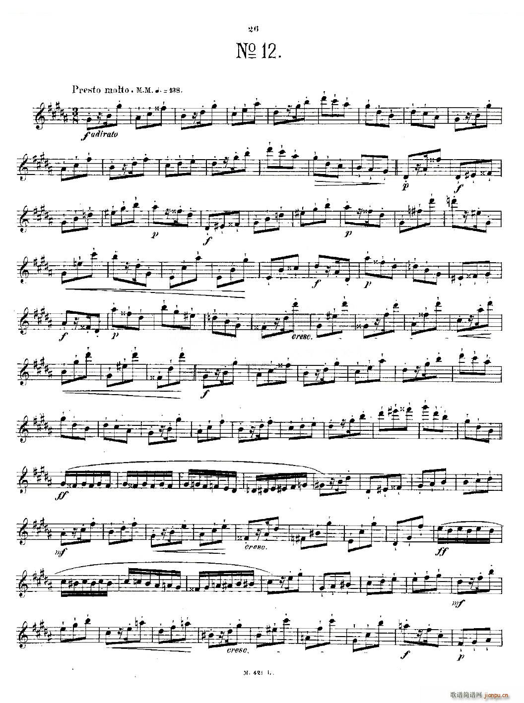 24首长笛练习曲 Op 15 之11 15 铜管 4