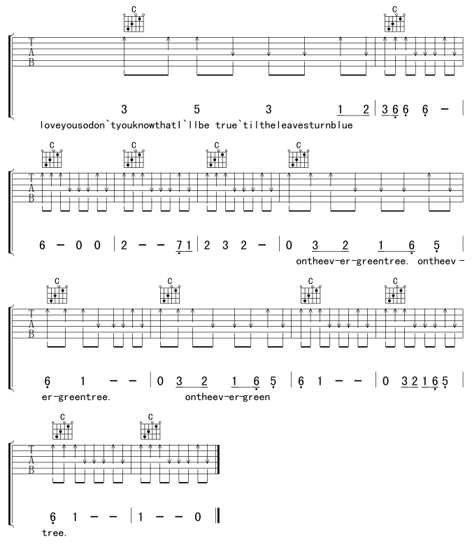 evergreentree吉他譜-(吉他譜)3