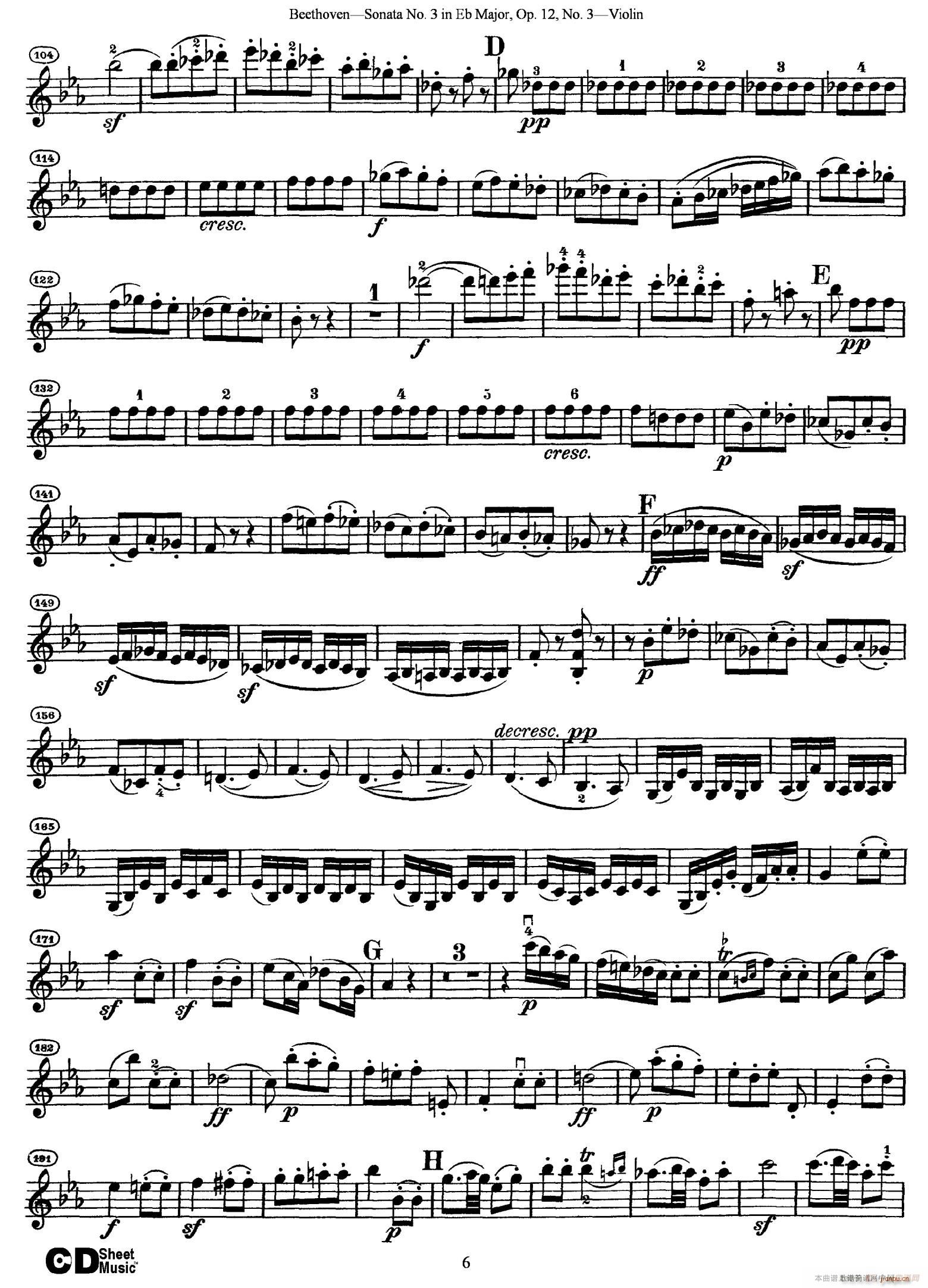 A大调第二小提琴奏鸣曲 Sonata No 2 in A Major Op 12 No 2(小提琴谱)6