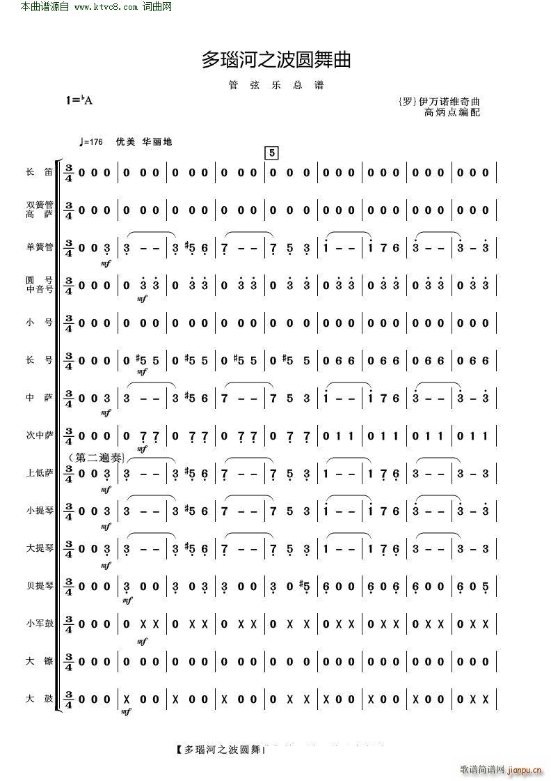 多瑙河之波圆舞曲 管弦乐(总谱)1