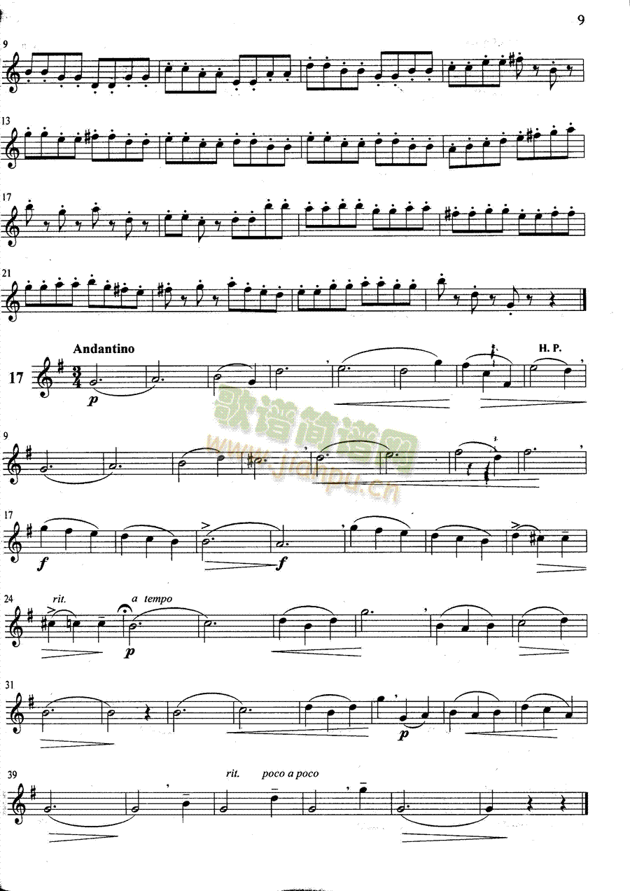 萨克斯管练习曲第100—009页(萨克斯谱)1