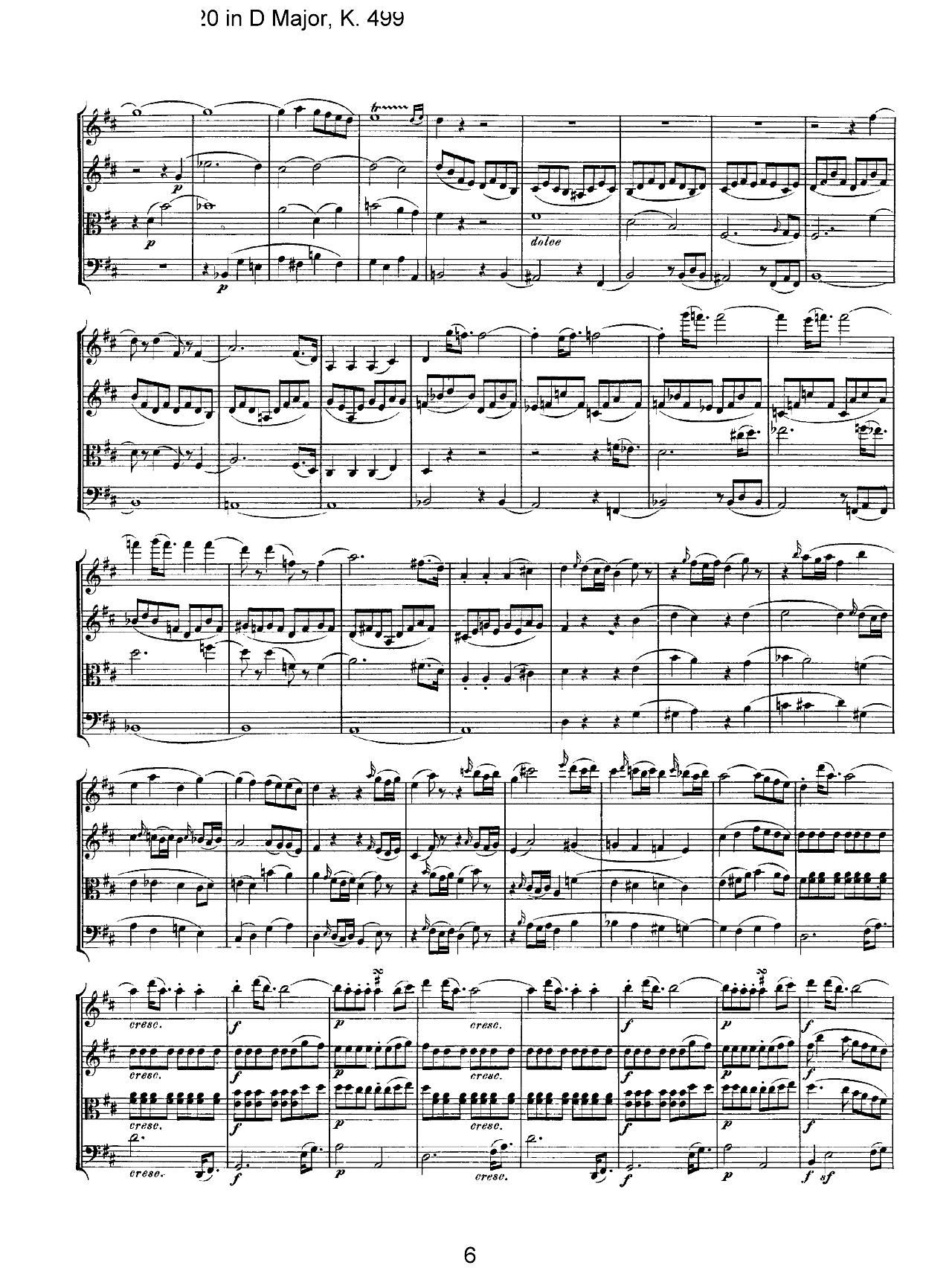 Mozart Quartet No 20 in D Major K 499(总谱)6