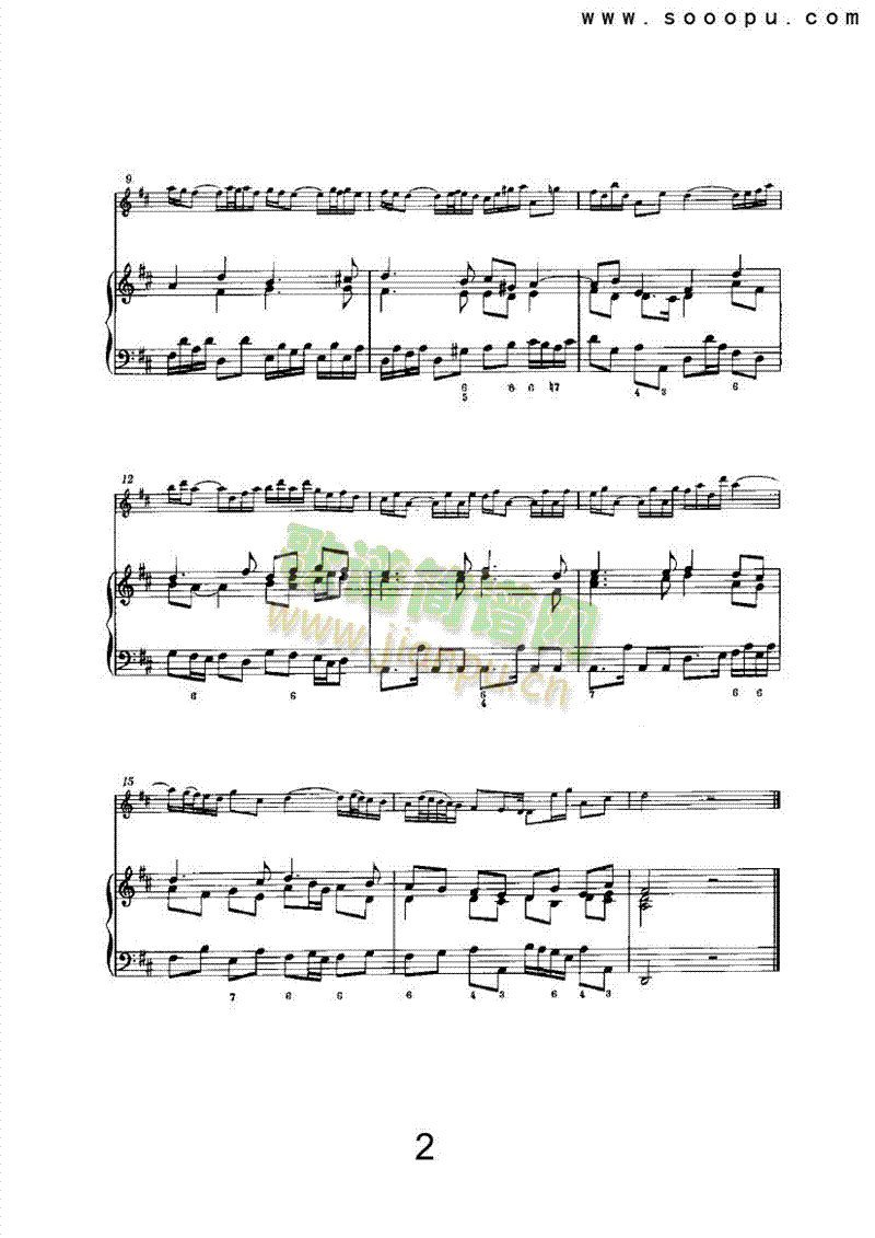 D大调第六奏鸣曲管乐类长笛 2