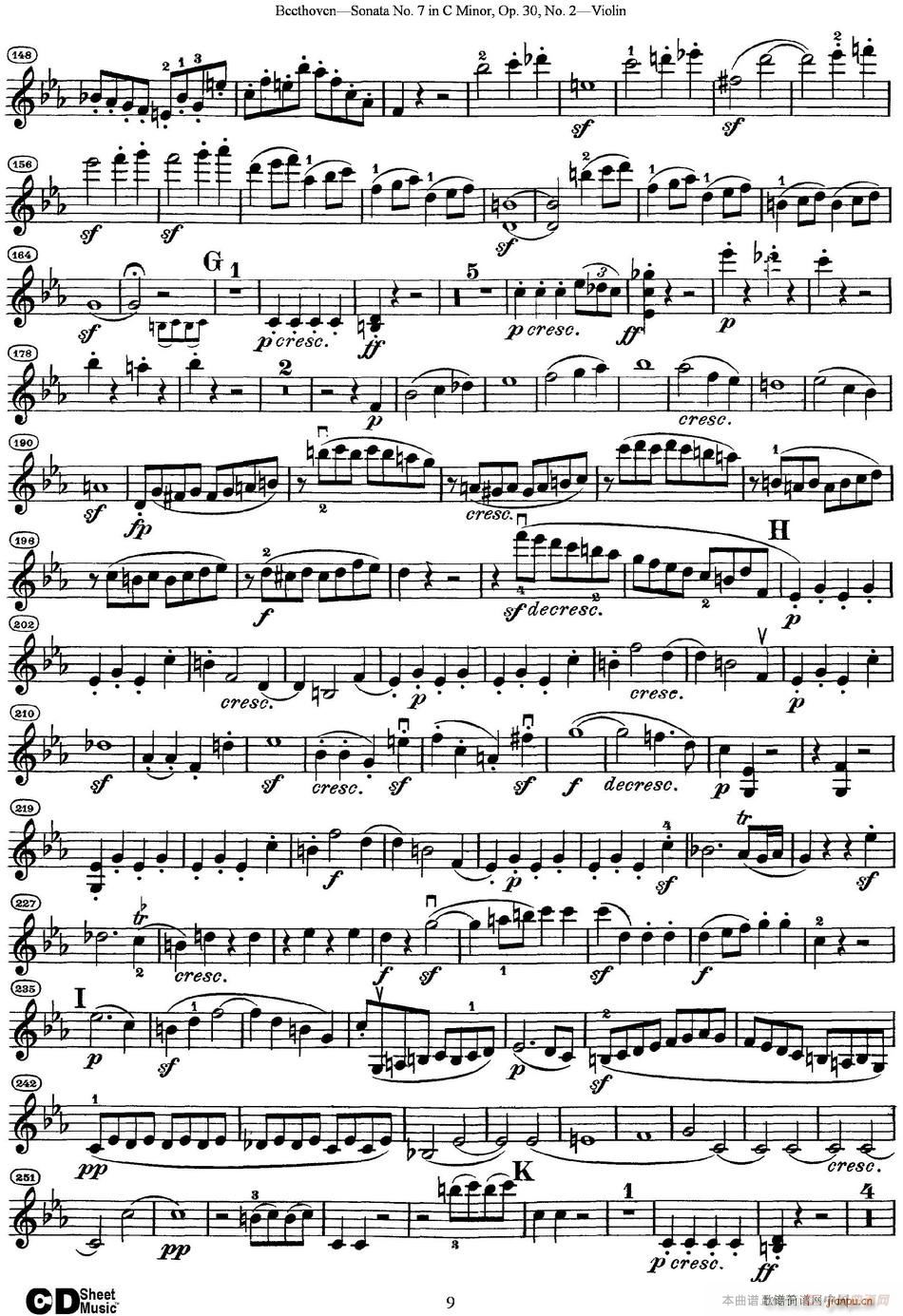 Violin Sonata No 7 in C Minor Op 30 No 2(小提琴谱)9