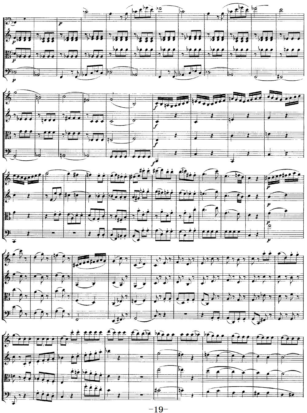 Mozart Quartet No 19 in C Major K 465(总谱)19