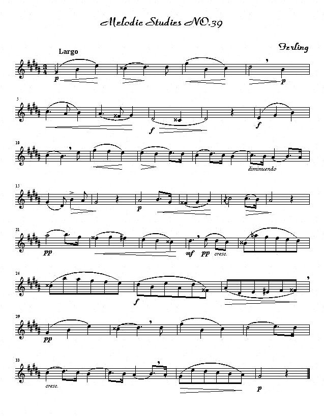 中國樂譜網——【薩克斯譜】四十八首旋律練習曲之三十九