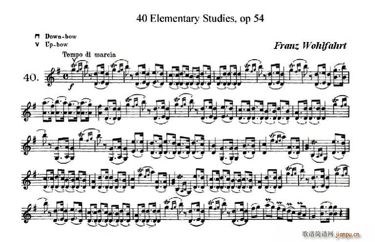 40首小提琴初级技巧练习曲之40(小提琴谱)1