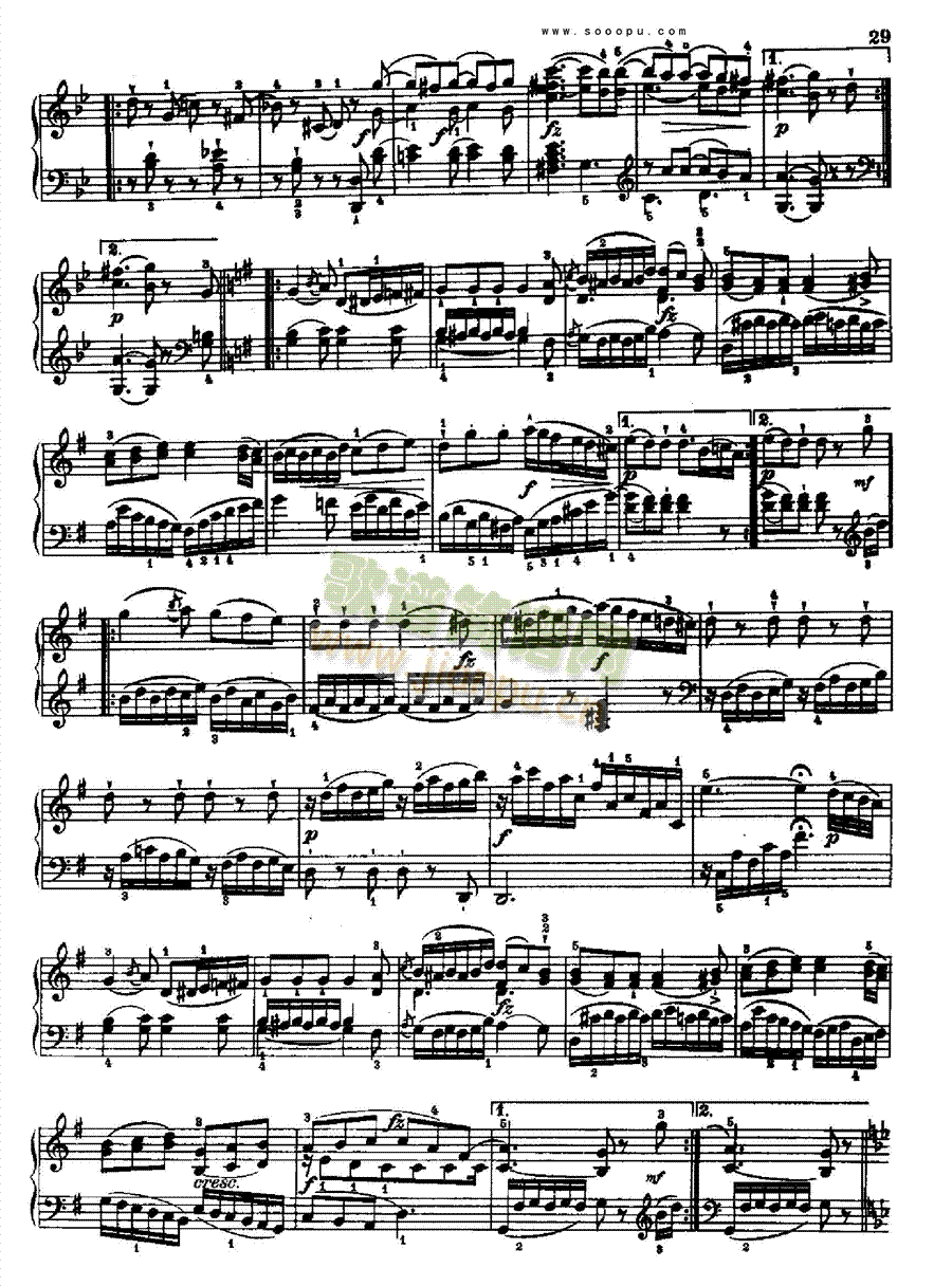 奏鸣曲四1784年出版键盘类钢琴 2