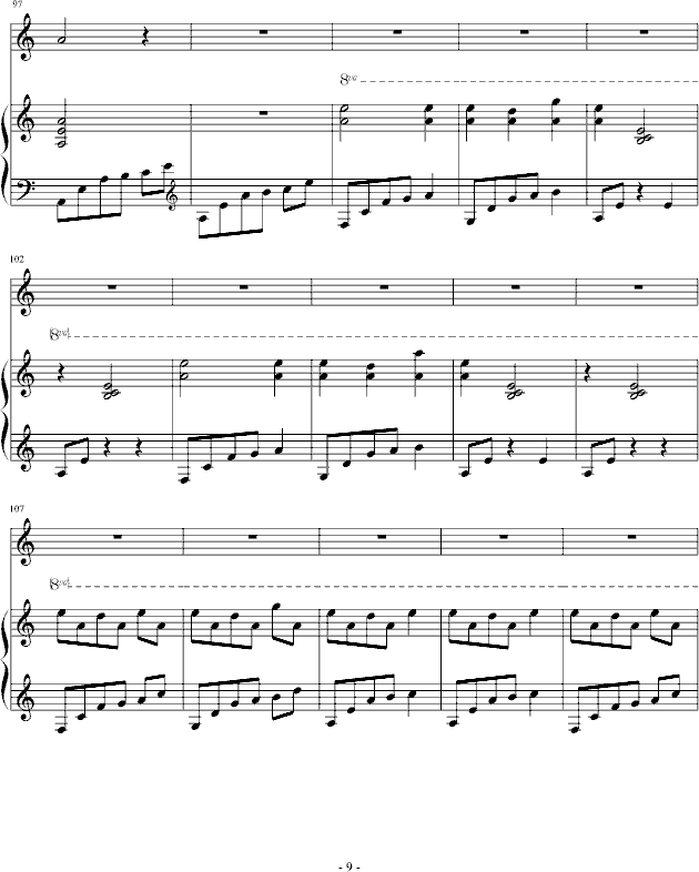 寻梦 钢琴加小提琴(钢琴谱)9