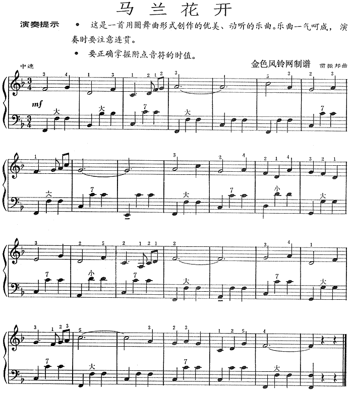 马兰花开(手风琴谱)1
