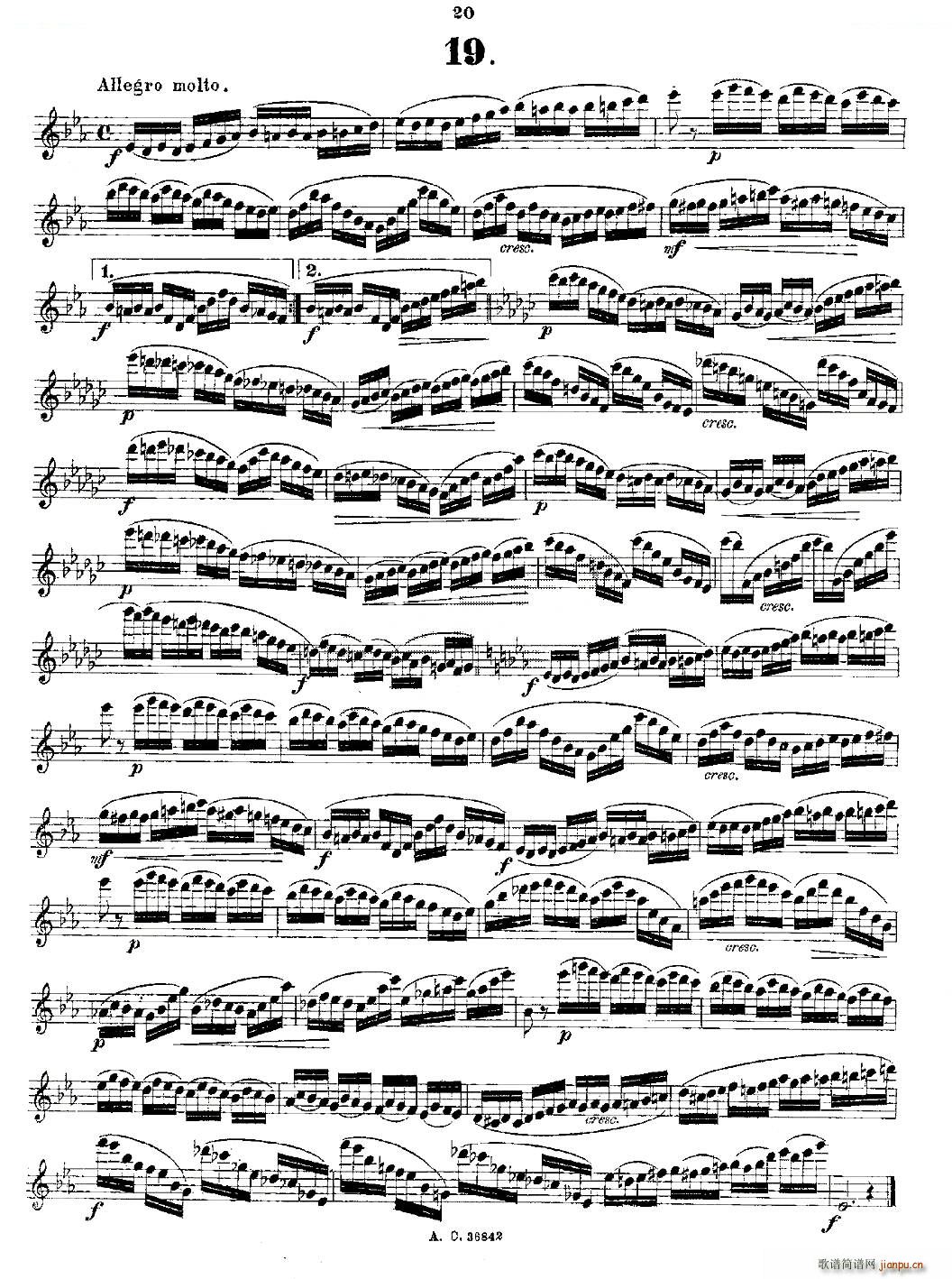 24首长笛练习曲 Op 21 之13 24 铜管(笛箫谱)8