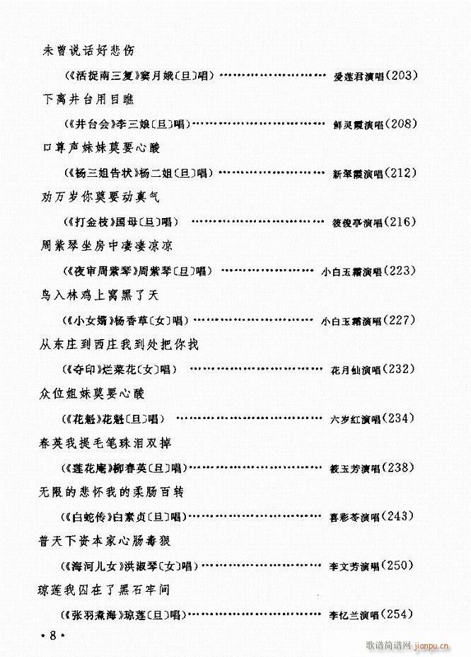 评剧著名唱段选析 目录前言 1 60(京剧曲谱)5