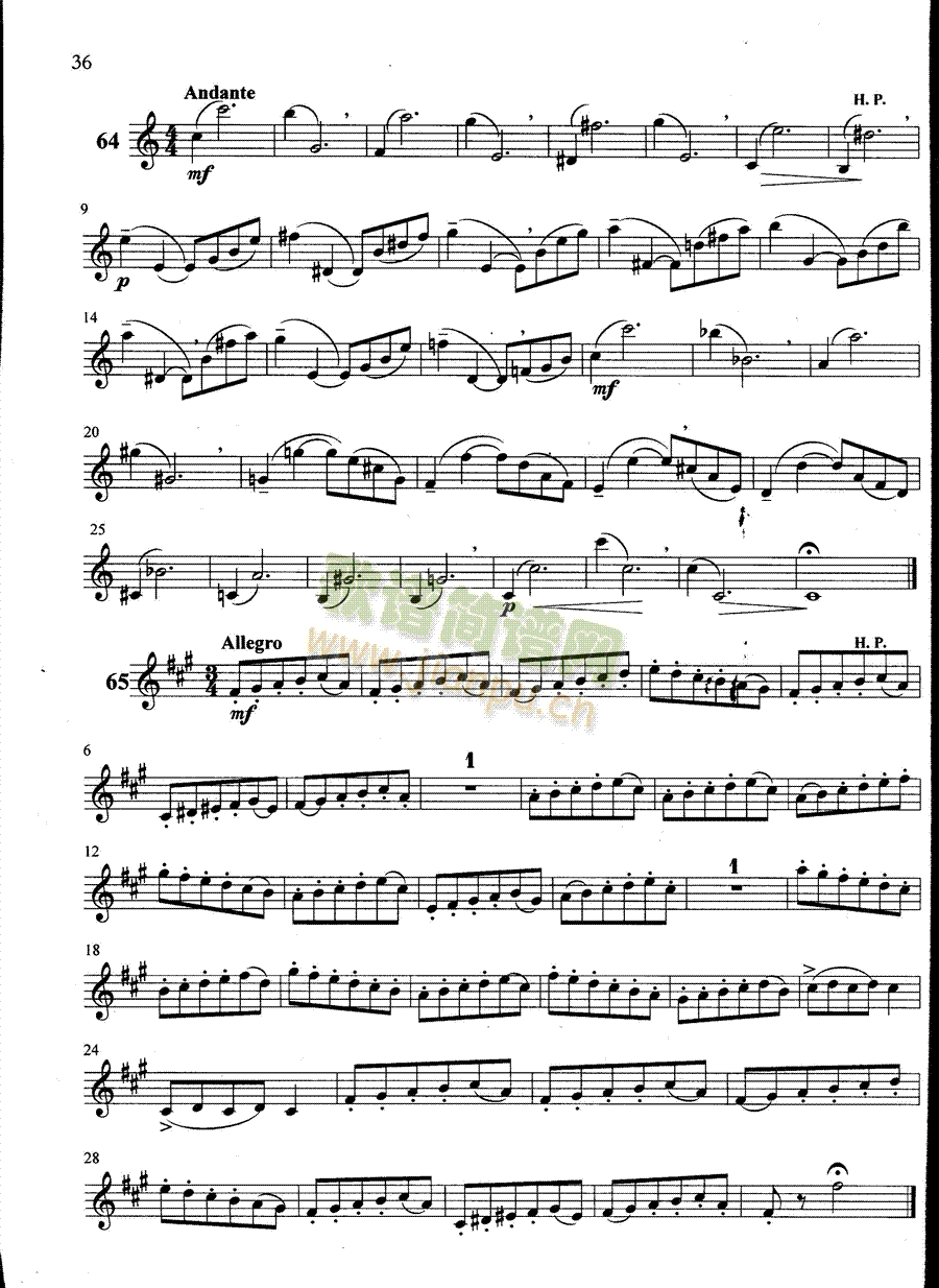 萨克斯管练习曲第100—036页(萨克斯谱)1