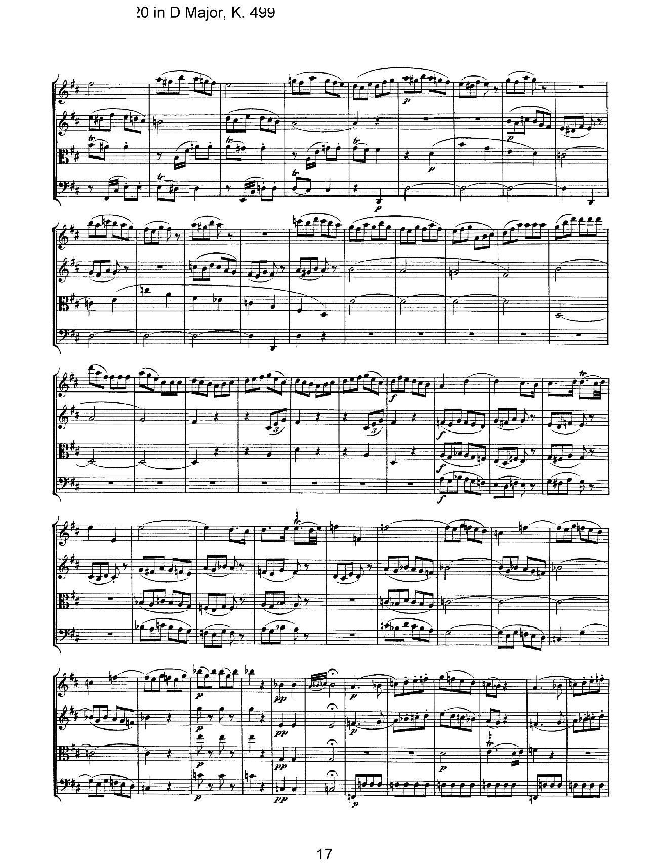 Mozart Quartet No 20 in D Major K 499(总谱)17