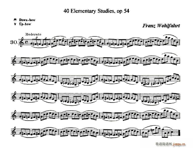 40首小提琴初级技巧练习曲之30(小提琴谱)1