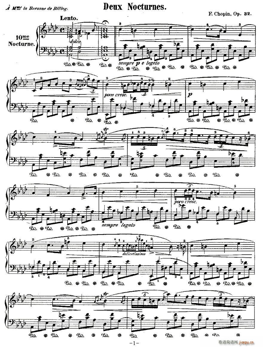 降A大调夜曲Op.32－2(十字及以上)1