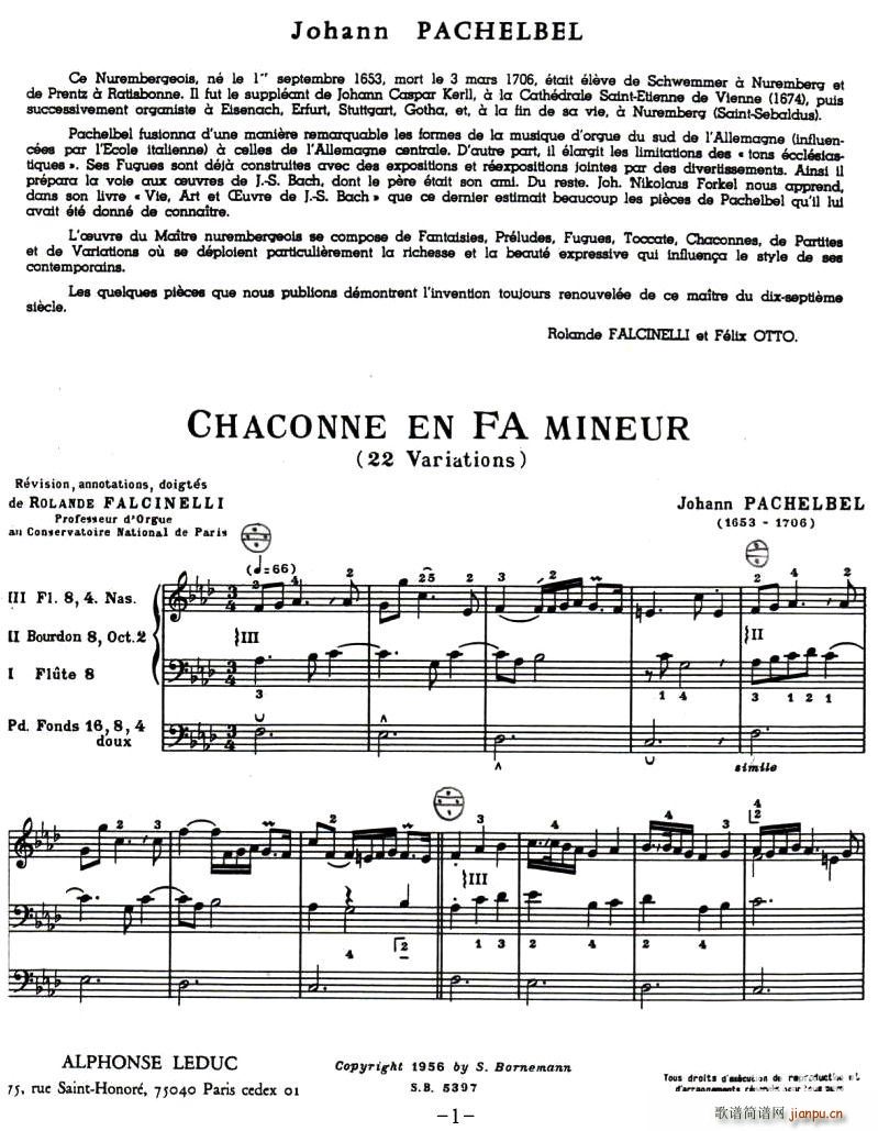 CHACONNE EN FA MINEUR(总谱)1