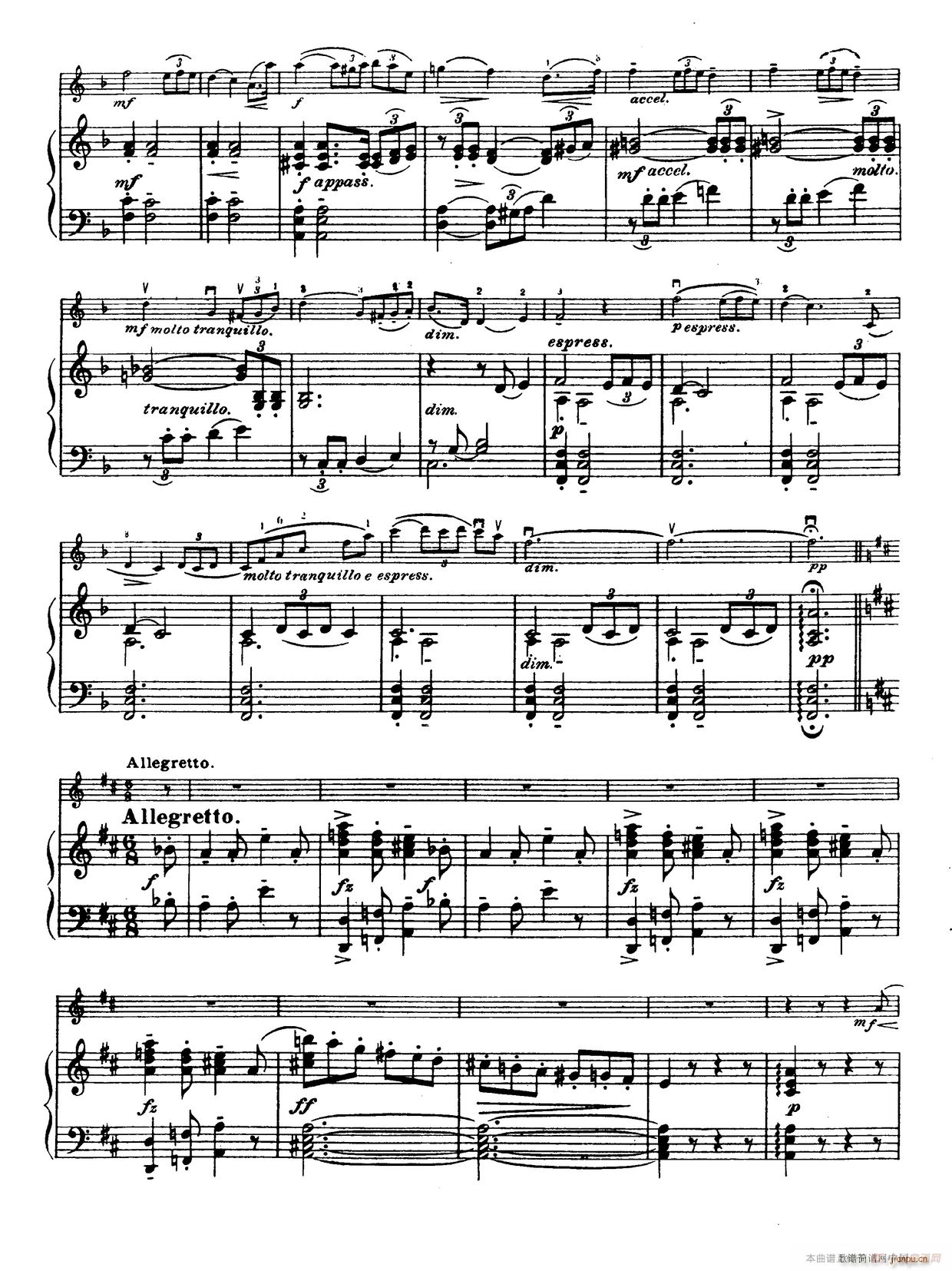 D大调学生协奏曲 塞茨作品第15号(小提琴谱)5