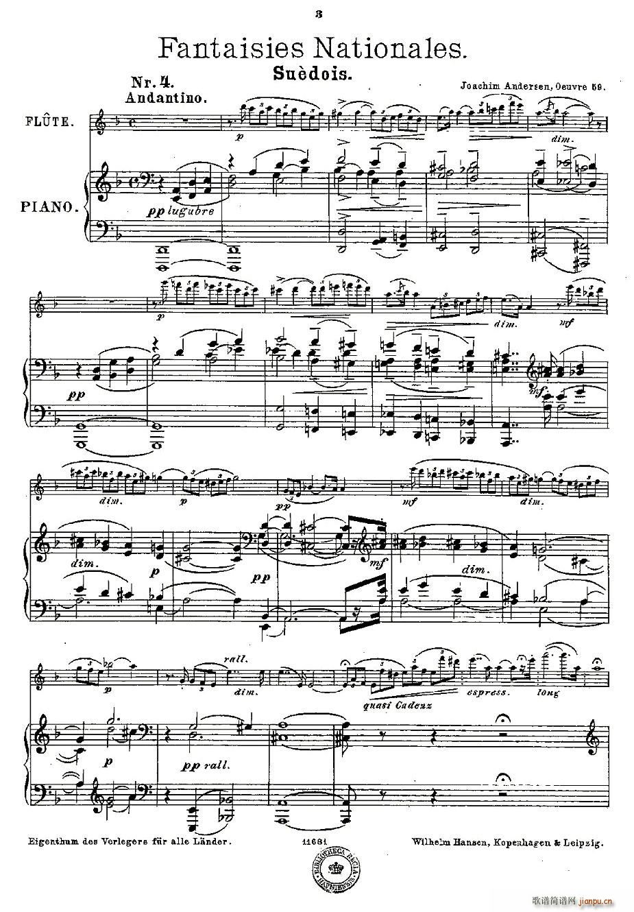 Fantaisies nationales. Op. 59, 4.(笛箫谱)1