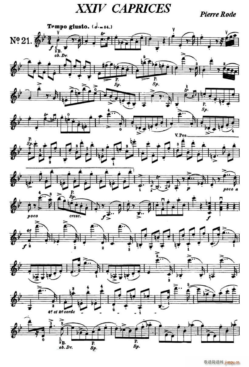 24首小提琴练习曲之21(小提琴谱)1