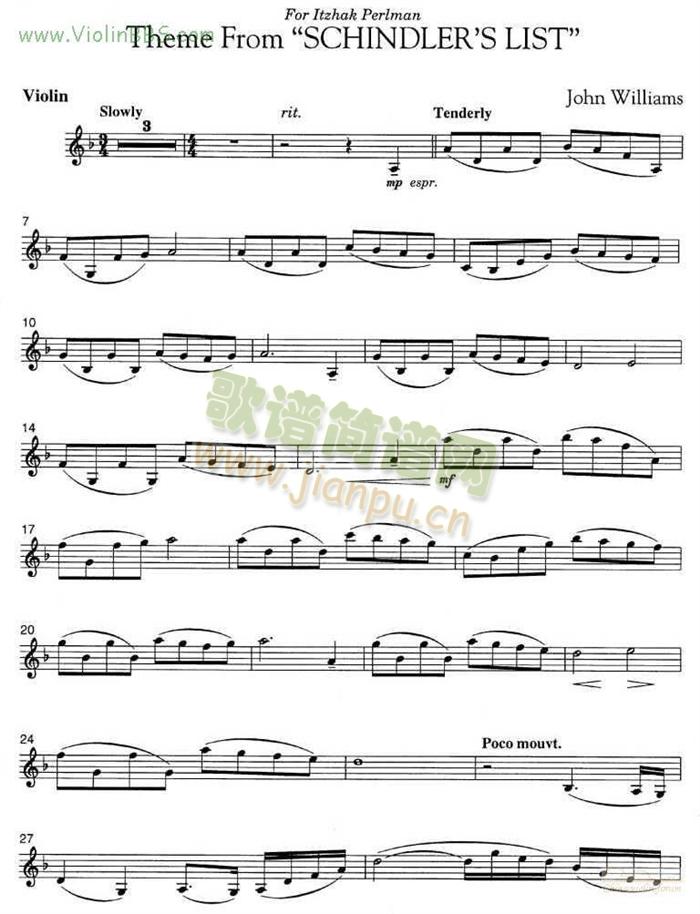 约翰·威廉姆斯主题曲+钢琴伴奏谱(小提琴谱)1