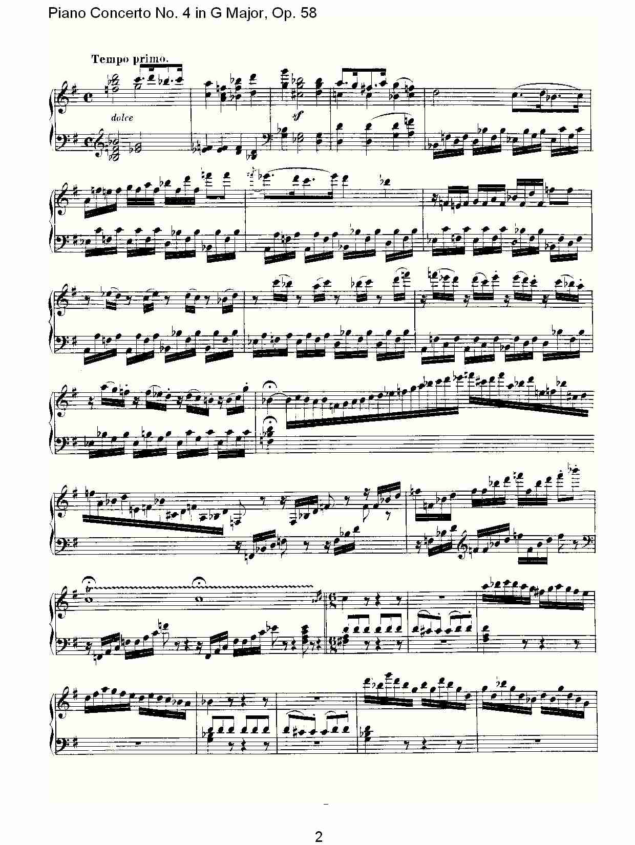 G大调钢琴第四协奏曲 2