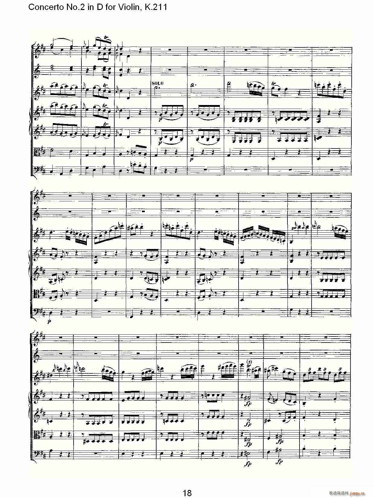 Concerto No.2 in D for Violin, K.211(小提琴谱)18