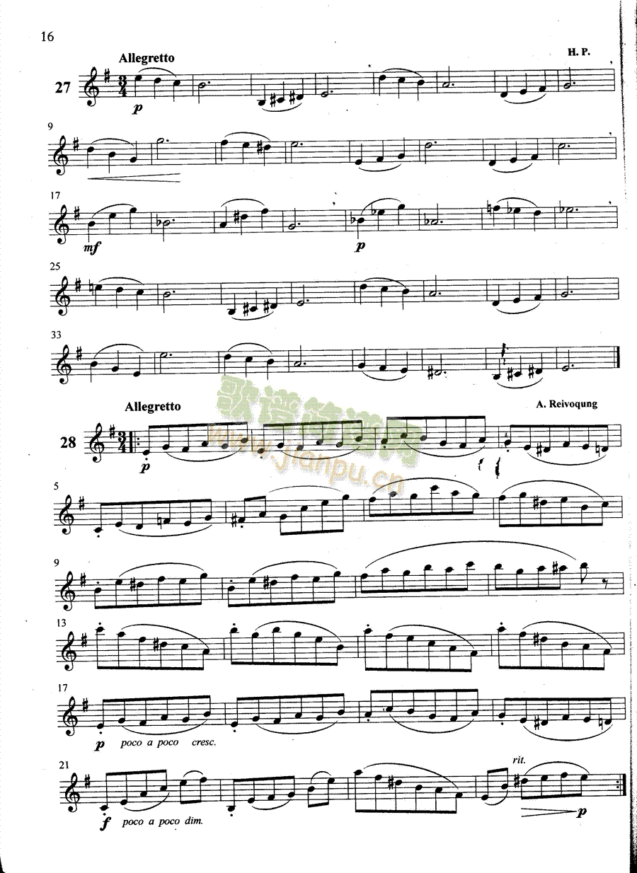 萨克斯管练习曲第100—016页(萨克斯谱)1