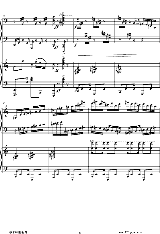 爵士双钢琴奏鸣曲第三乐章-米约(钢琴谱)6