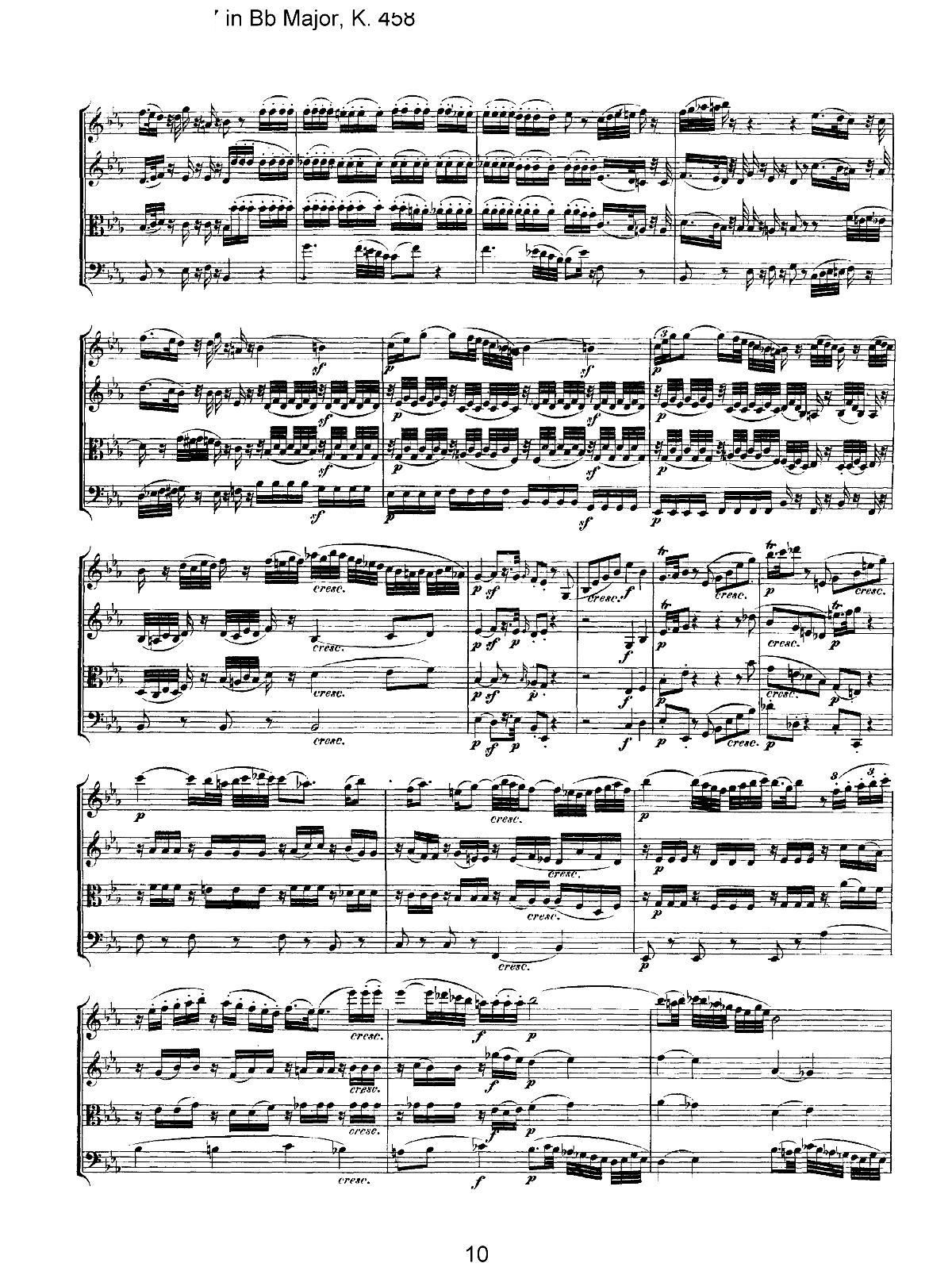 Mozart Quartet No 17 in Bb Major K 458(總譜)10