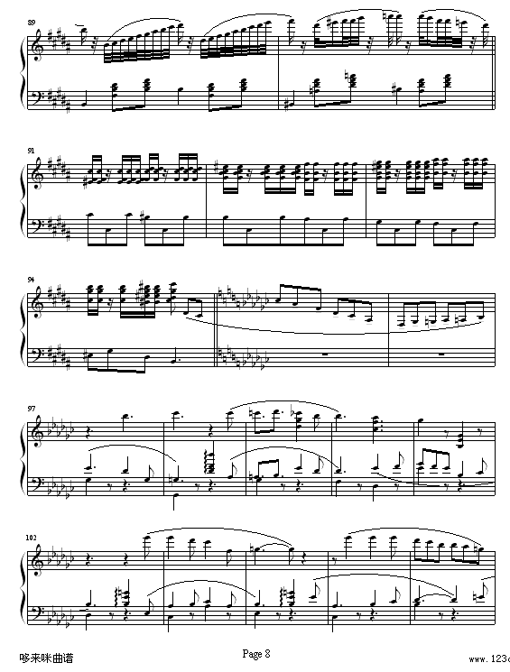 之四-双人舞-柴科夫斯基(钢琴谱)8