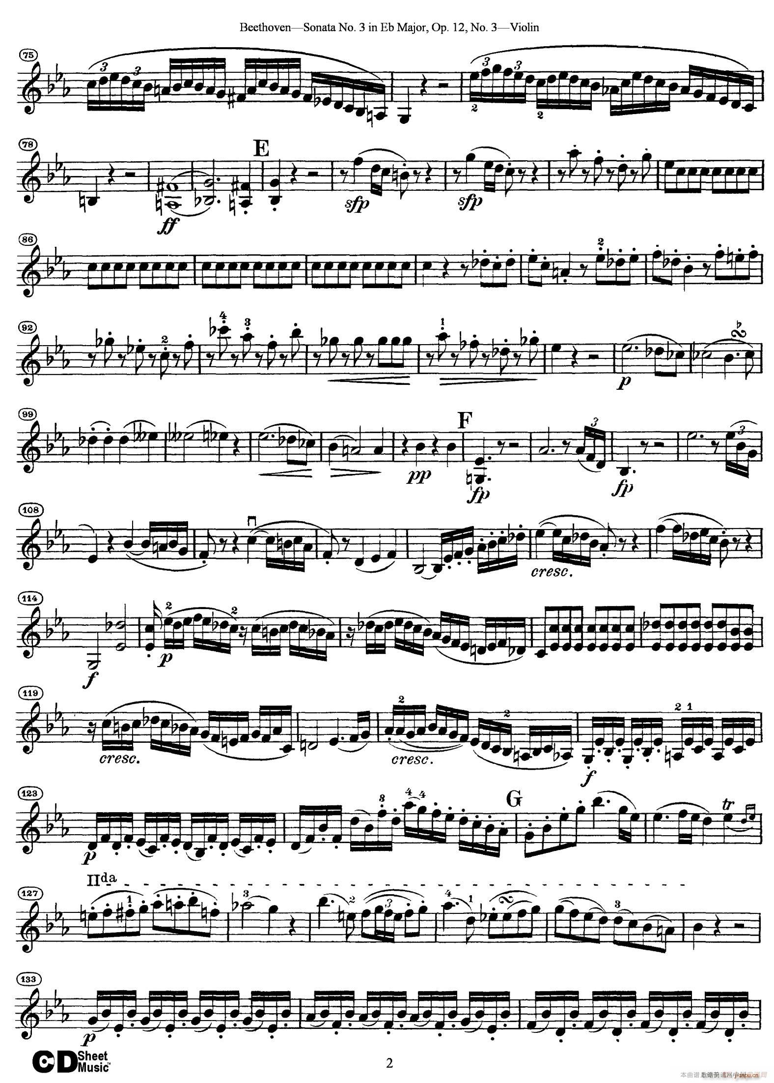 A大调第二小提琴奏鸣曲 Sonata No 2 in A Major Op 12 No 2 2