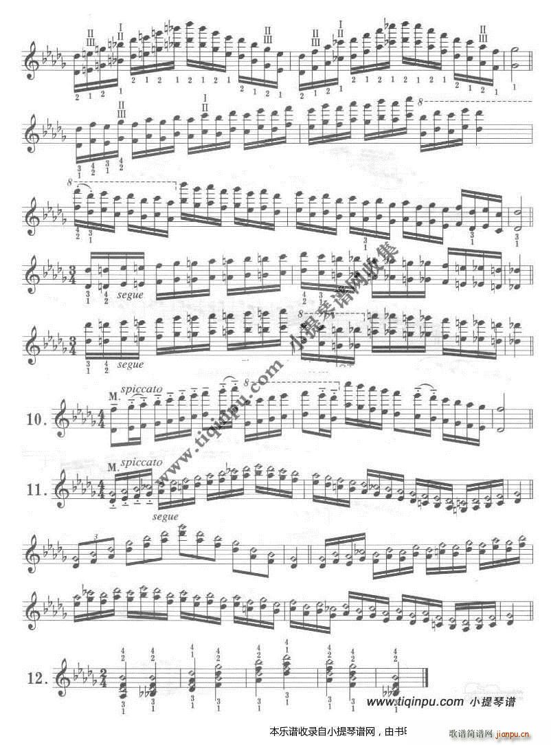 卡尔弗莱什 小提琴音阶体系 降D大调(小提琴谱)6