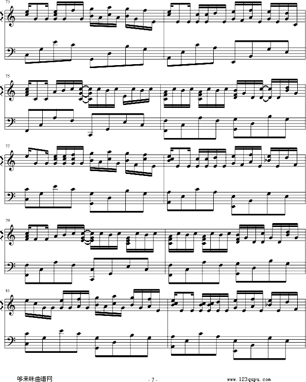 卡农--帕赫贝尔-Pachelbel(钢琴谱)7