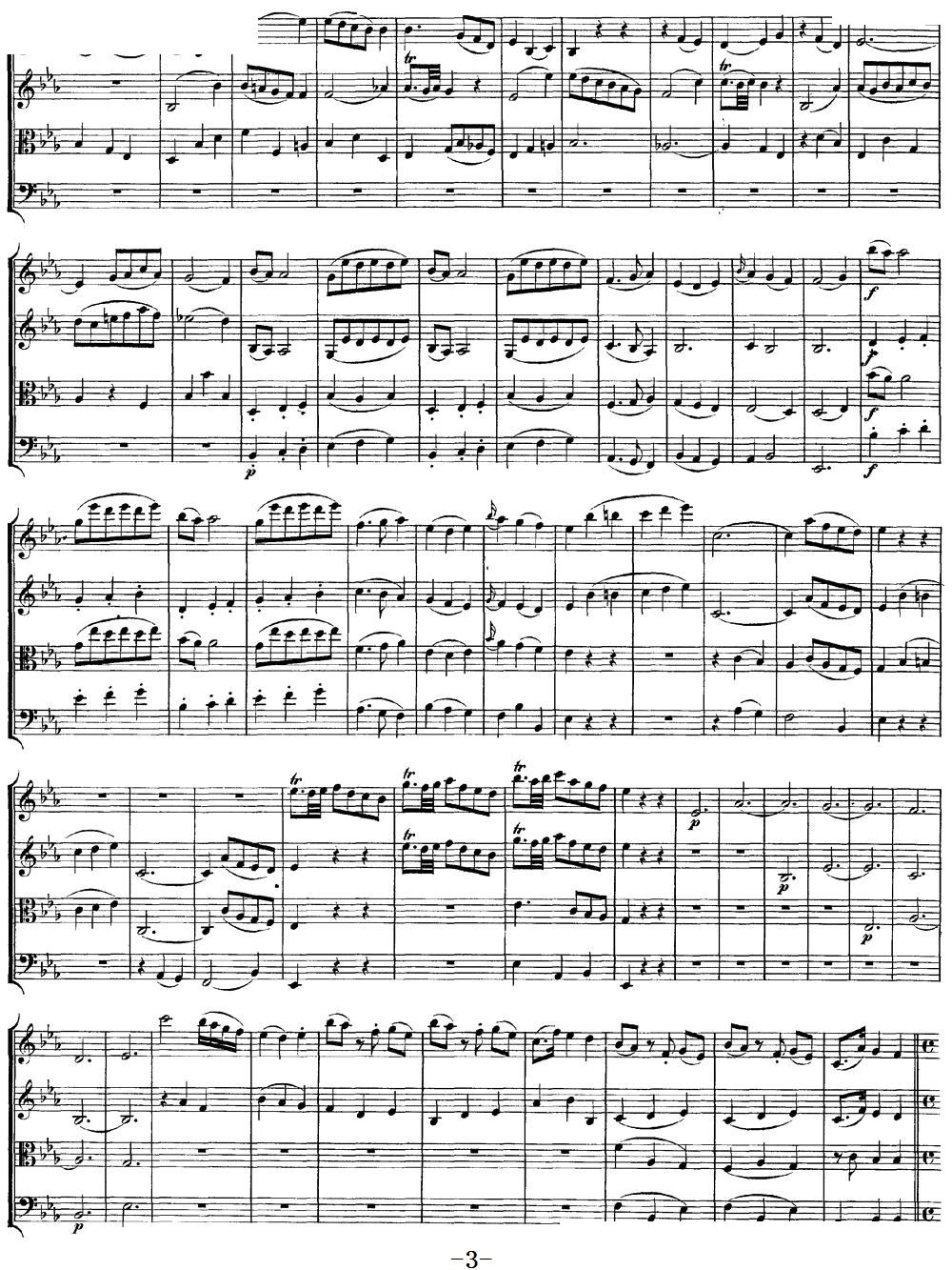 Mozart Quartet No 11 in Eb Major K 171(总谱)3