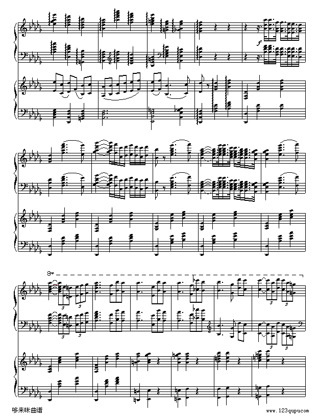 降b小调第一钢琴协奏曲(两架钢琴谱）-柴科夫斯基 2