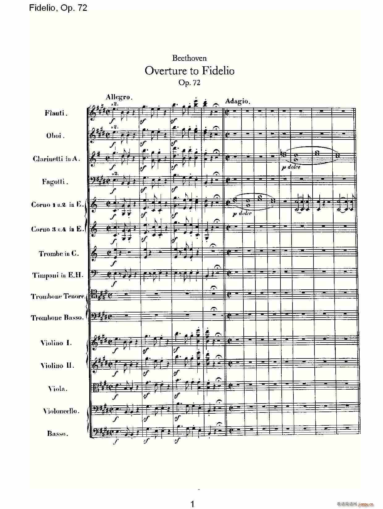 Fidelio，Op.72(十字及以上)1