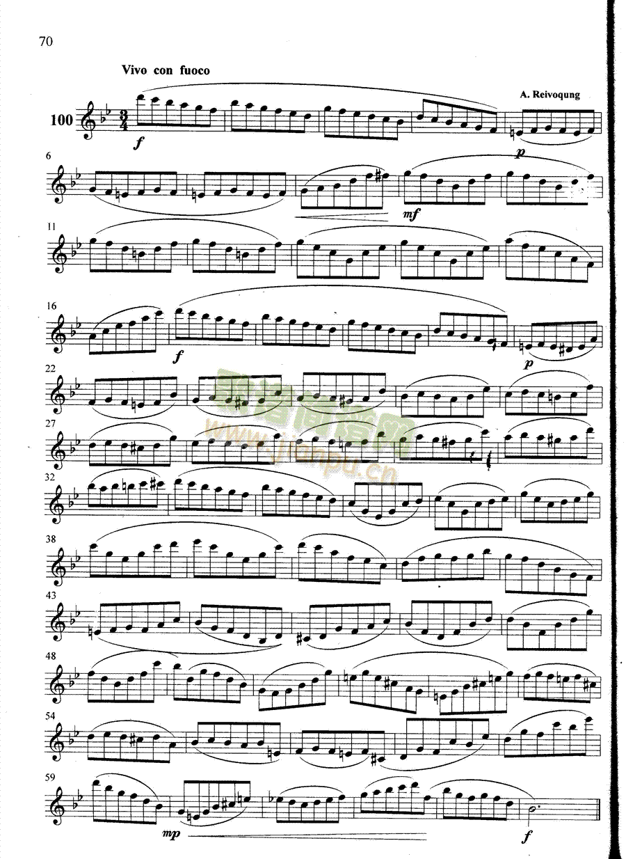 萨克斯管练习曲第100—070页(萨克斯谱)1