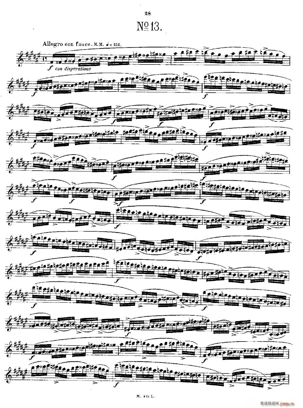 24首长笛练习曲 Op 15 之11 15 铜管(笛箫谱)6