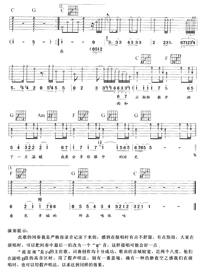 流星雨(吉他谱)3