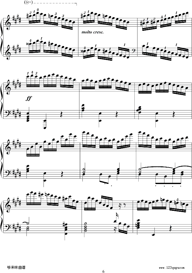 练习曲Op.72No.1-莫什科夫斯基(钢琴谱)6