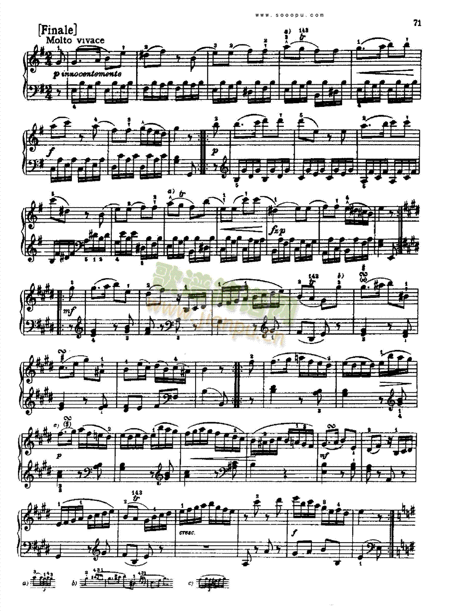 奏鸣曲八1778年出版键盘类钢琴(钢琴谱)8