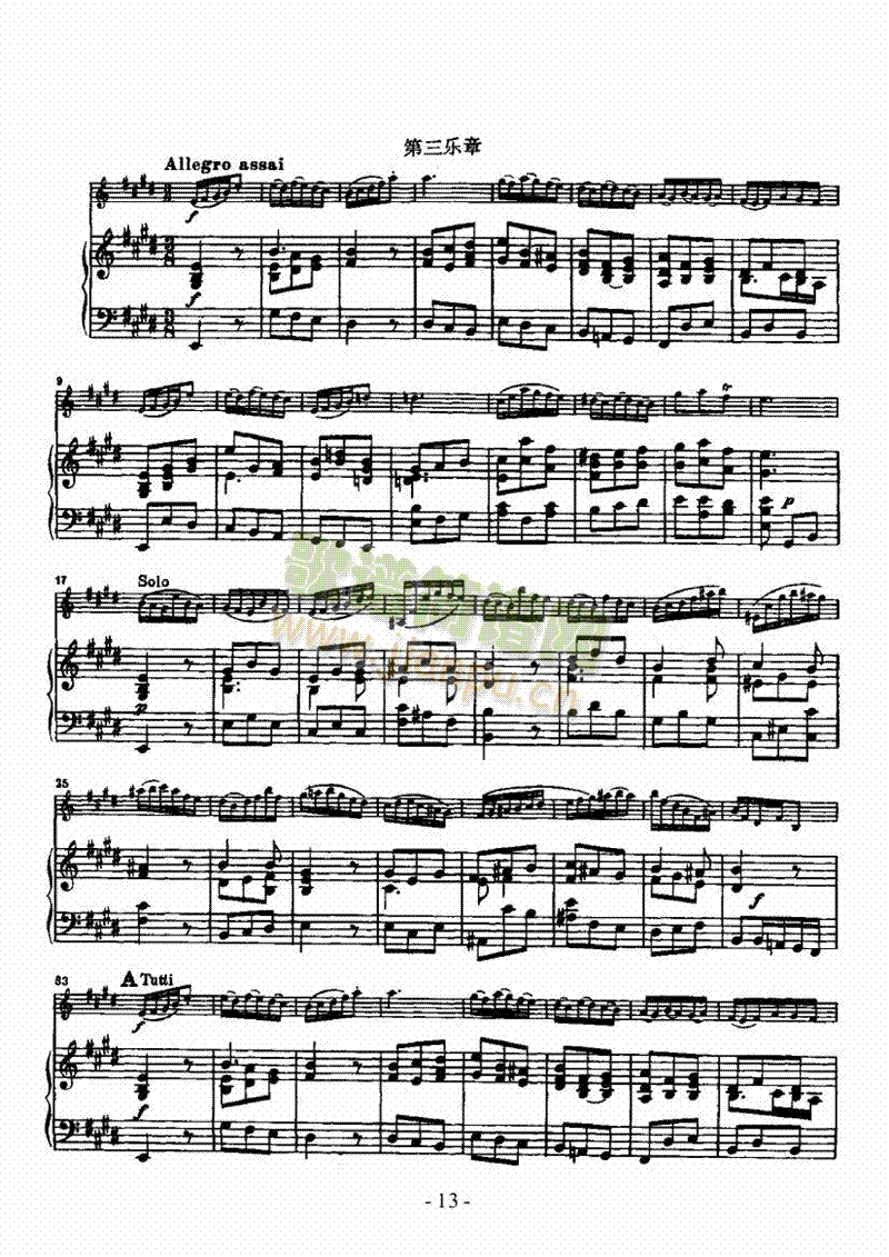 E大调小提琴协奏曲弦乐类小提琴(其他乐谱)13