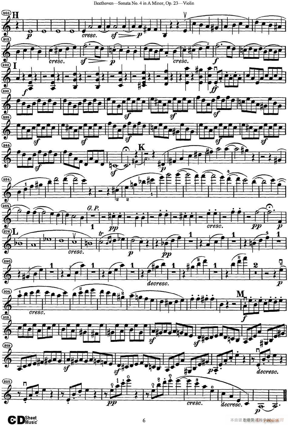 Violin Sonata No 4 in A Minor Op 23(小提琴谱)6