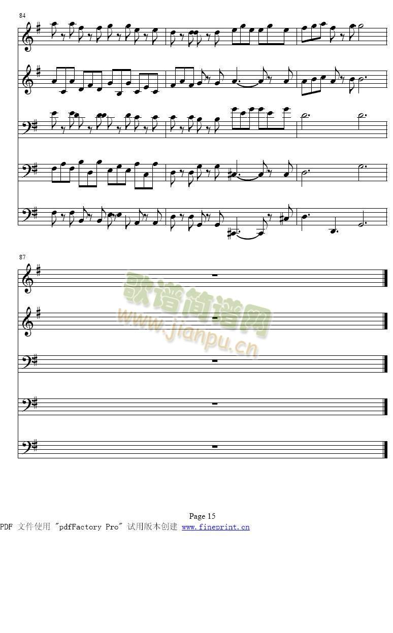 巴赫Ｇ大调铜管五重奏9-15(总谱)7