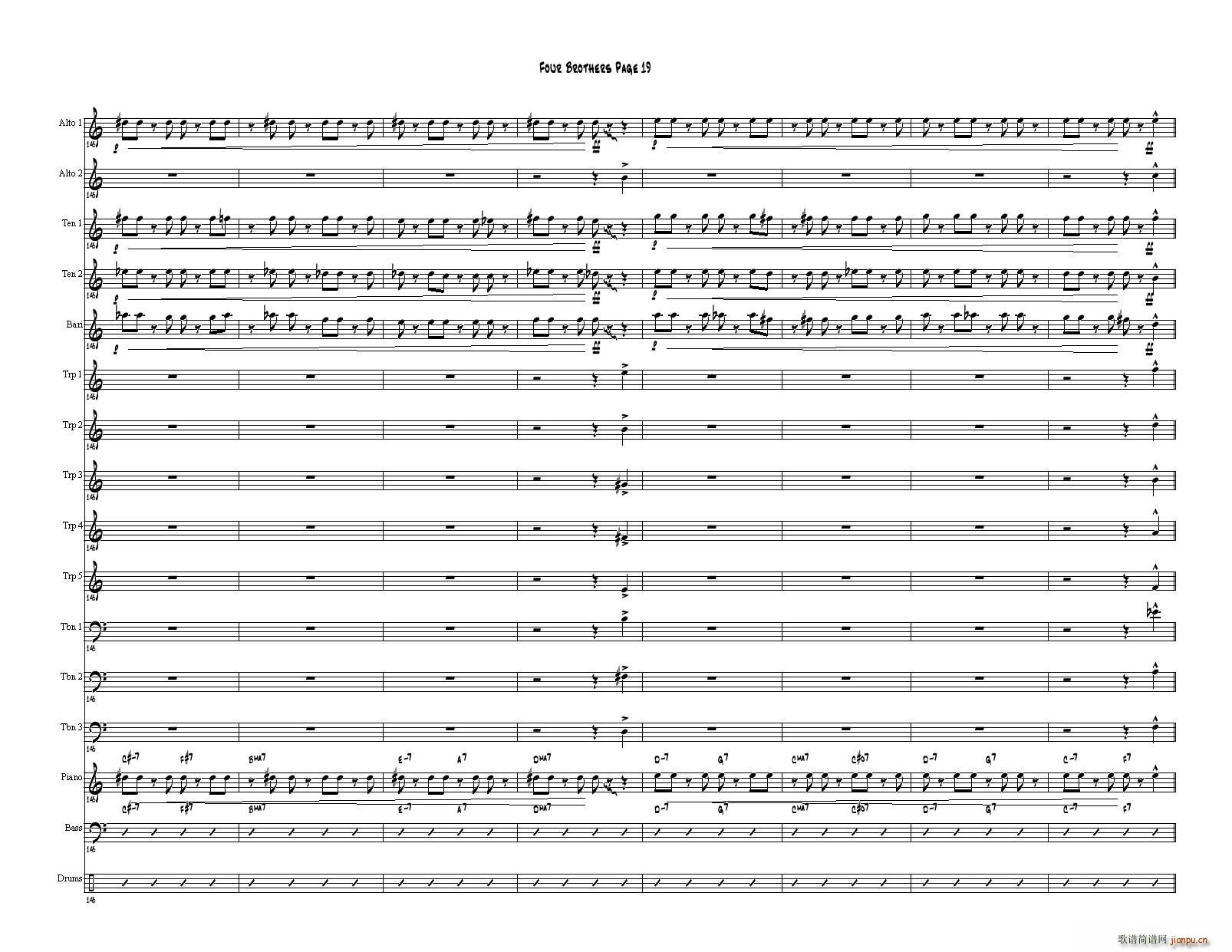 Four Brothers Big Band score(總譜)19