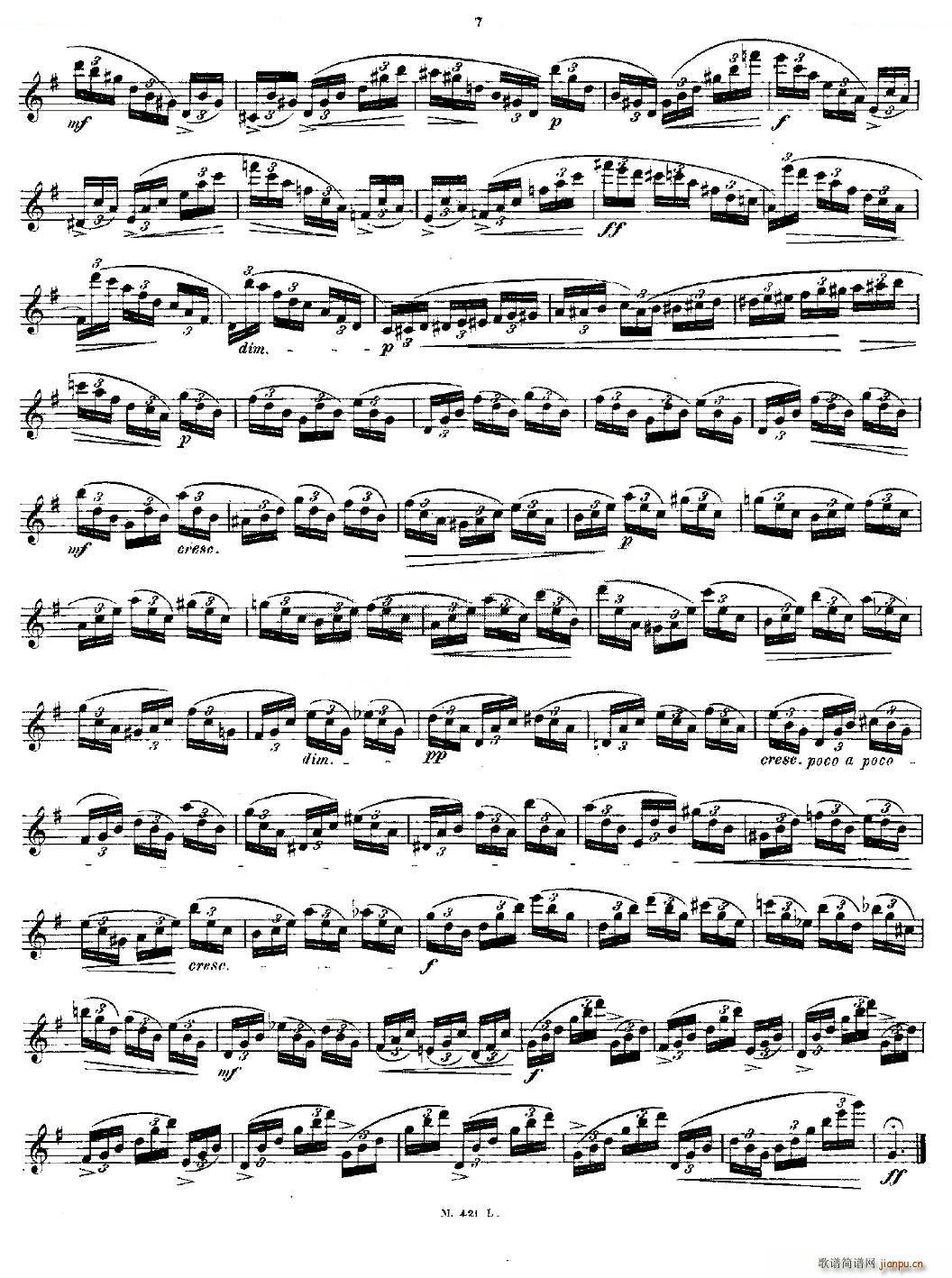 24首长笛练习曲 Op 15 之1 5 铜管(笛箫谱)7