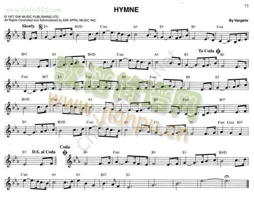 96.HYMNE(小提琴谱)1